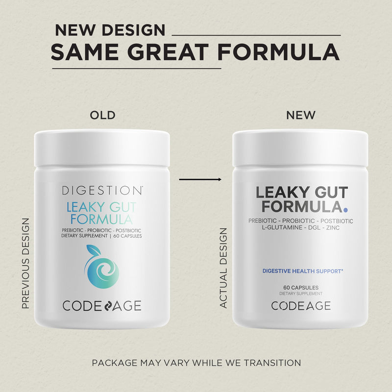 [Australia] - Codeage Leaky Gut, L-Glutamine for Gut Health Support, N-Acetylglucosamine Supplement, Probiotic, Butyric Acid, Polyphenols, Quercetin, DGL, Berberine, BioPerine, Cinnamon, Vegan, Non-GMO, 60 Capsules 60 Count (Pack of 1) 