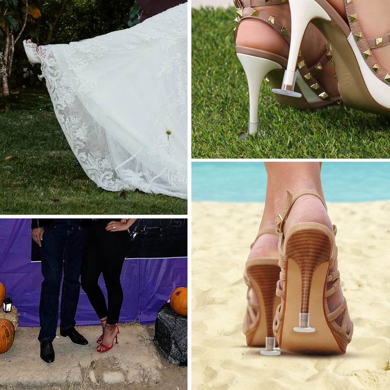 [Australia] - 24 pairs of clear grass heel guards, 18 heel stoppers in 3 sizes for walking on grass, wedding shoes and uneven ground with 6 heel guards, heel covers for high heel shoes 