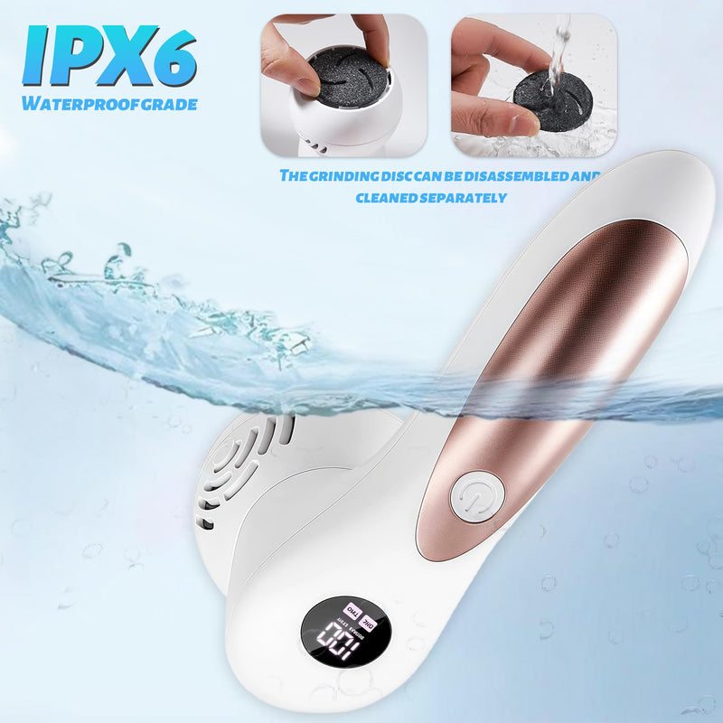 [Australia] - Electric Feet Foot Callus Remover Equipped with A Vacuum System Foot Scrubber 17 in 1 Professional Foot Care Tool Ipx6 Waterproof Rating for Removing Hard Cracks Dryness and Dead Skin (White) White 
