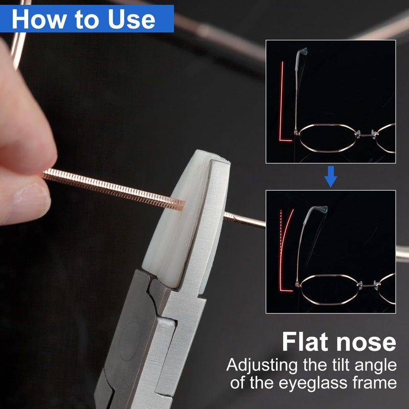 [Australia] - Round & Nylon Jaw Eyeglasses Frame Pliers Nylon Jaw Pliers for Eyeglasses 2 PCS Eyeglass Repair Kit with Eyeglass Repair Screwdriver Optical Pliers Set Eye Glasses Adjusting Pliers 
