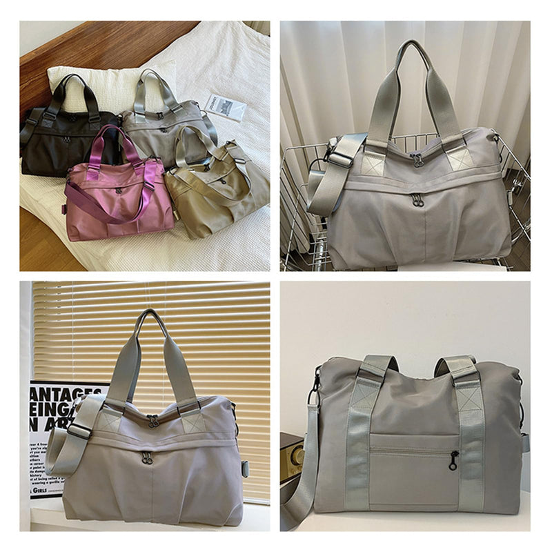 Sport Duffel Bag for Women Travel Duffel Bag Ultra-Light Weekend Shoulder Bag Overnight Bag Large Gym Tote Bag Hospital Bag Carry On Luggage Crossbody Bag for Sport Gym Travel Khaki