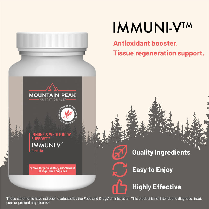 Mountain Peak Nutritionals Immuni-V Humic Acid Olive Elderberry 60ct | Humic Acid, Olive Extract & Elderberry; Natural Antioxidant Booster for Immune System & Whole-Body Support; Vegetarian