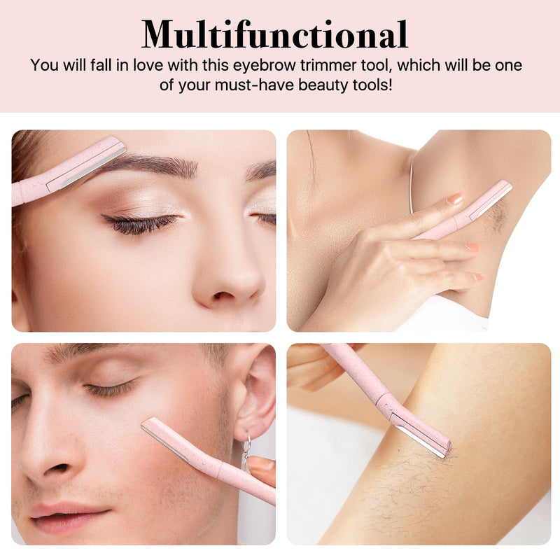[Australia] - Eyebrow Razor for Women， Facial Razor， Dermaplane Razor for Women Face, Disposable Blades Eyebrow Shaper Tool, Multipurpose Facial Hair Removal - 5pcs(Pink) Pink 