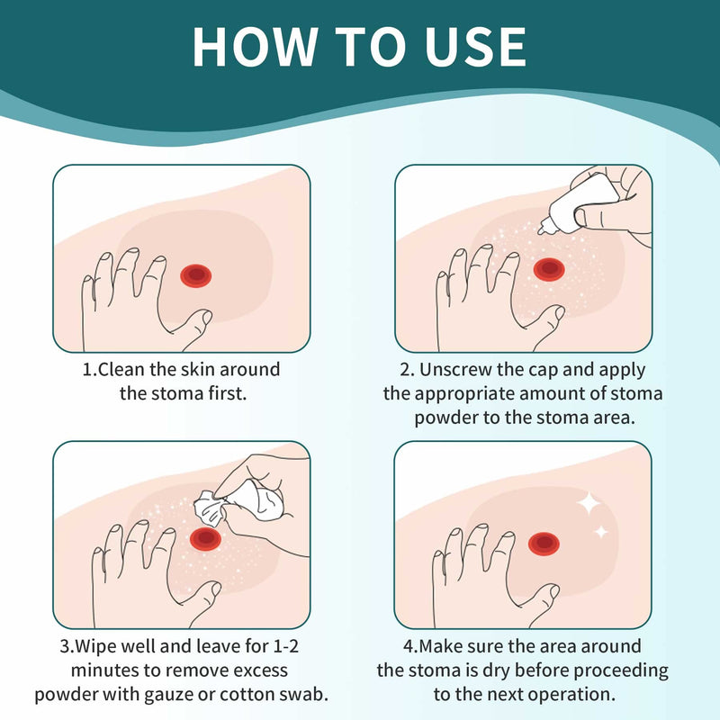 [Australia] - Stoma Powder，Protects Skin Keep Dry Ostomy Powder (2 Bottles) 2 Bottles 