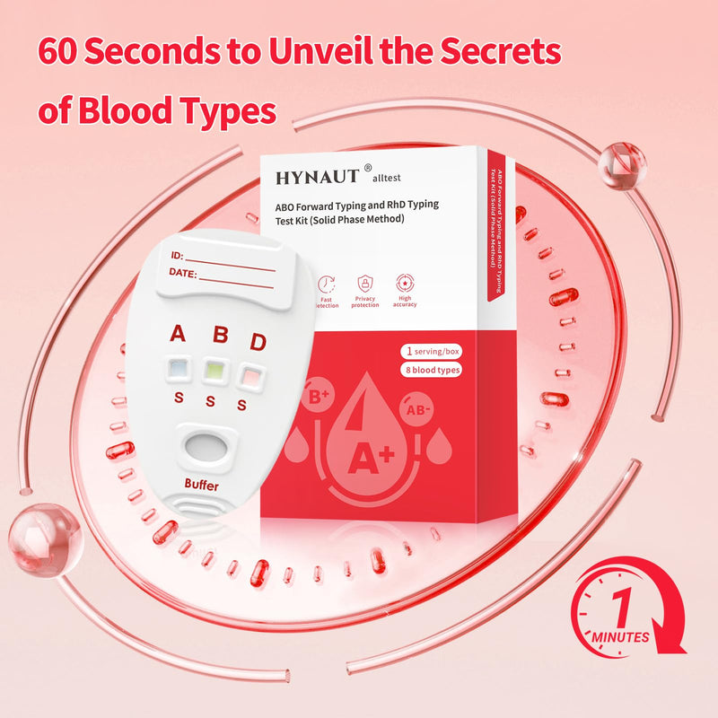 8-Type Blood Group Testing Kit (Complete Set) Rapidly detects Type A, B, O, AB, or RH blood type—results in minutes— Includes safety lancet, micropipette, and cleaning swabs— Individually packaged
