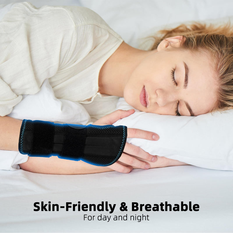 [Australia] - SUPRBIRD Wrist Bandages, Wrist Support with 3 Metal Splint Stabilizer, Carpal Tunnel Brace for Relieving Tendinitis Arthritis Pain in Carpal Tunnel (Right, S/M) Droit 