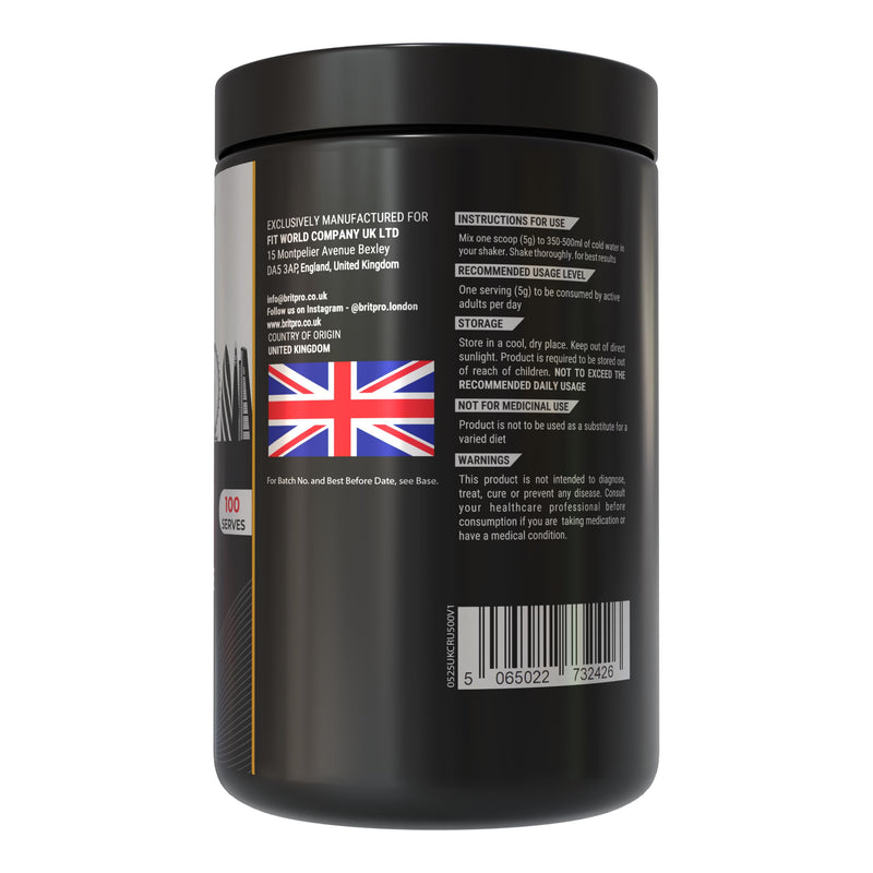 Creatine Monohydrate, Unflavoured 500g - Ultra-Micronised Creatine - Lean Muscle, Strength & Endurance - Fast Absorption, Zero Fillers - Premium Quality - Made in the UK 500 g