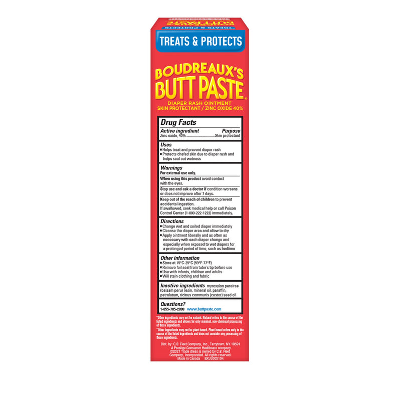 [Australia] - Boudreaux's Butt Paste Maximum Strength Diaper Rash Cream, Ointment for Baby, 4 oz Tube 4 Ounce 