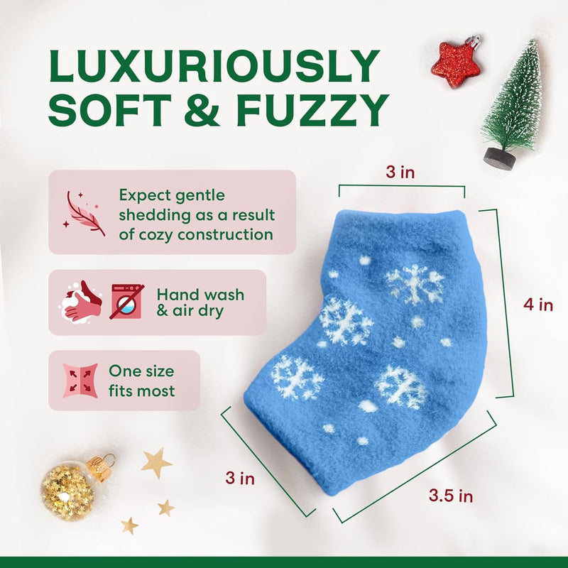 [Australia] - Dr. Frederick's Original Moisturizing Fuzzy Heel Socks - 3 Pairs - Cozy Gel-Lined Sleep Socks for Women & Men - Soothing Dry, Cracked Feet - Cracked Heel Repair (Holiday Special Edition) Holiday Special Editions 