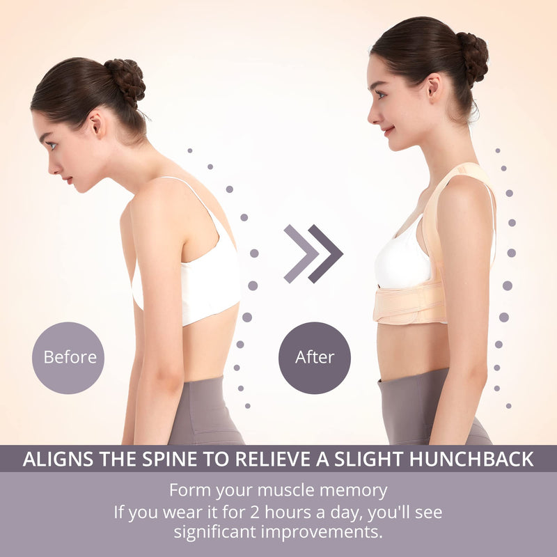 [Australia] - Posture Corrector for Women and Men, Breathable Back Brace, Adjustable Posture Corrector for Back, Shoulder and Spine Pain Relief (Small/Medium) Small/Medium 
