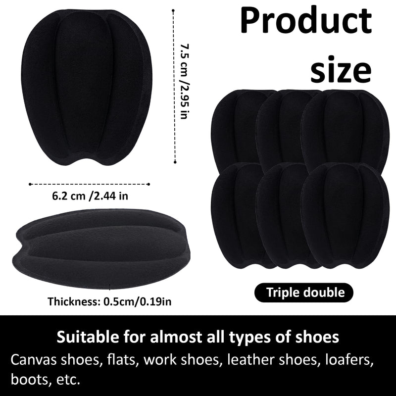 [Australia] - 3 pairs of shoe fillers, tongue pad shoes, tab pad shoe tongue large, tongue pads for shoes that are too big, non-slip tongue cushion insert, invisible forefoot cushion mat 