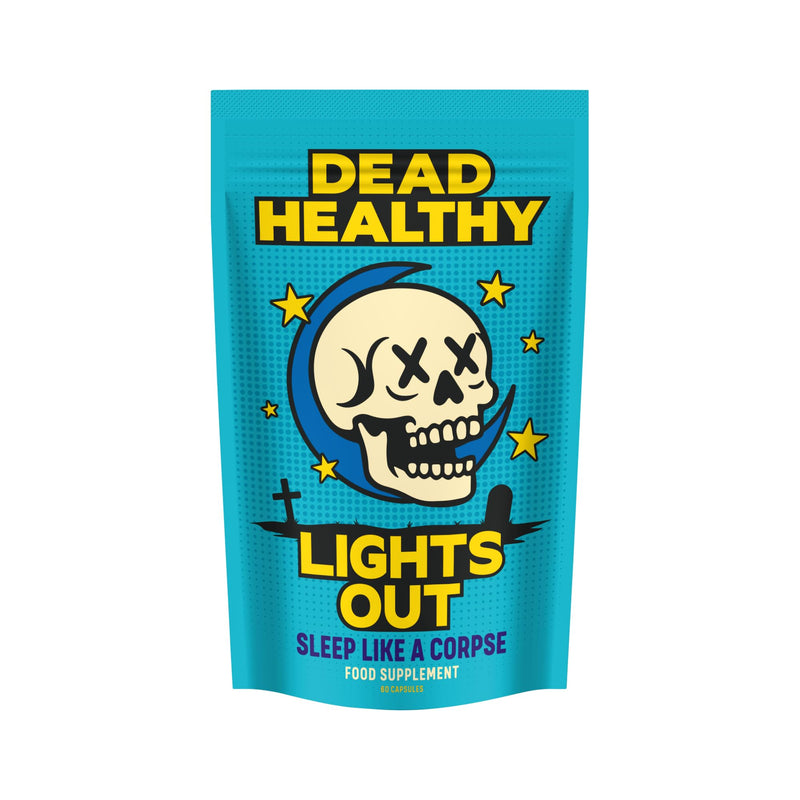 Lights Out – Premium Night-Time Sleep Support with Magnesium, L-Theanine, Lemon Balm & Tart Cherry – 60 Vegan Capsules – Made in the UK