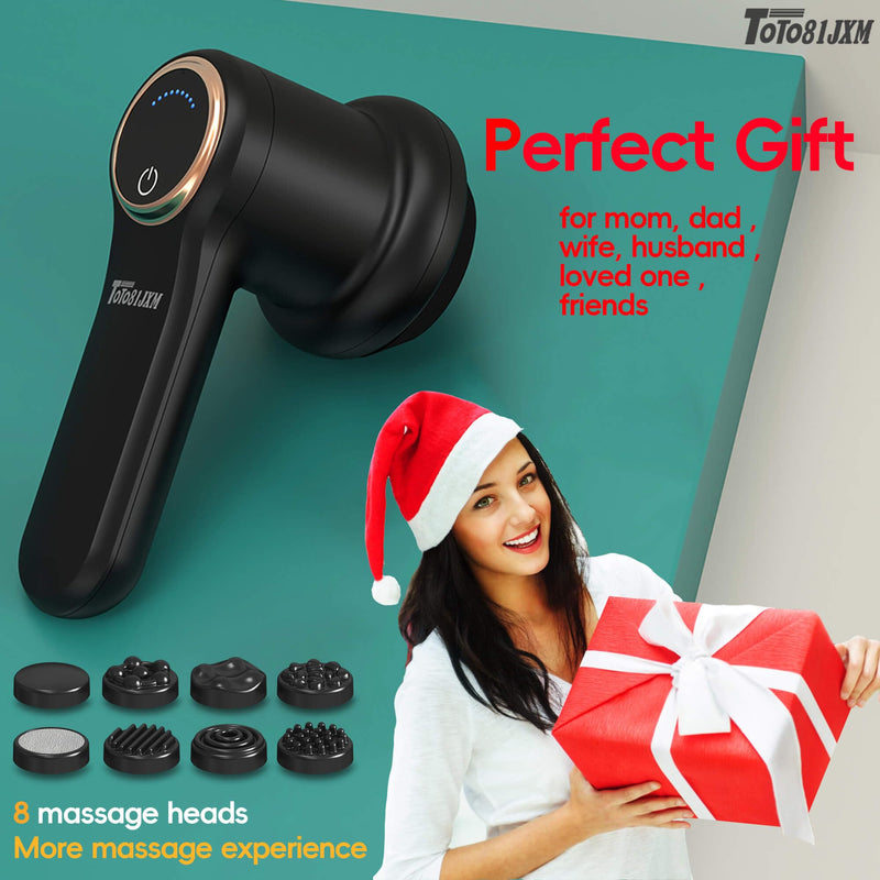 Handheld Cellulite Massager, Body Sculpting Machine, Lymphatic Drainage Device, Lipo Massage Roller for Stomach Belly Butt Arms Legs, Vibrating Massage Home Use Cordless & Mini (Black) Black