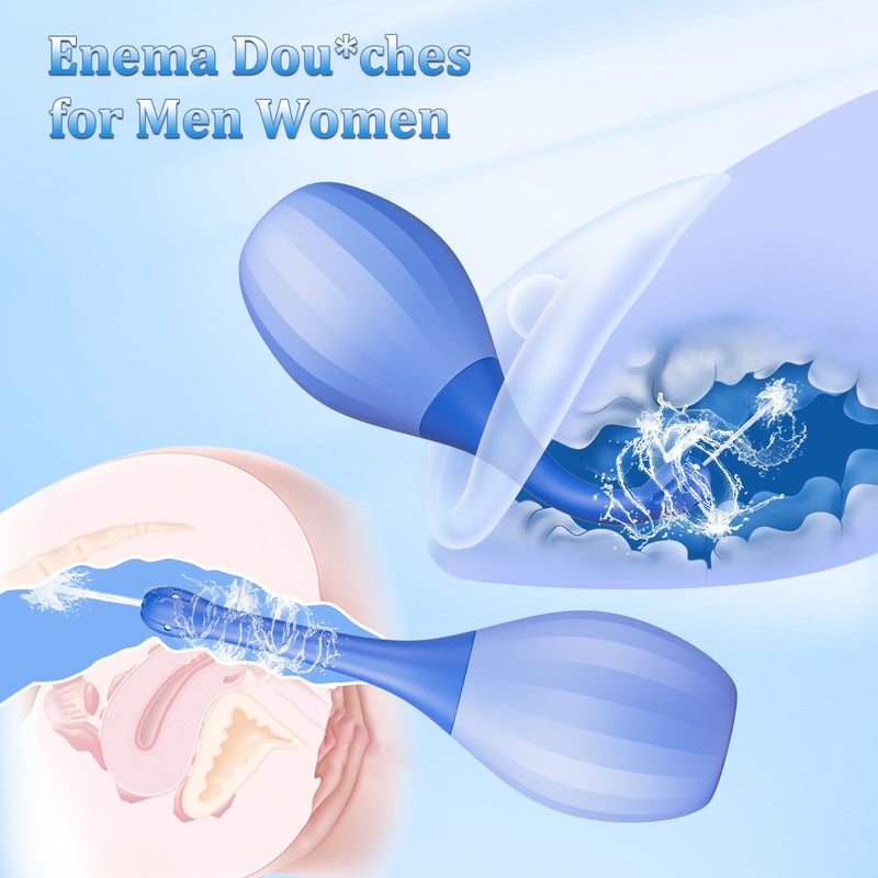 [Australia] - Enema Anal Douches for Men Women - Enema Bulb with Bendable Silicone Nozzles for Men Women Colon Cleanse, Anti Backflow Shower Douche Enema Kit with Lube, Anal Cleansing Feminine Care Douche Bottles 