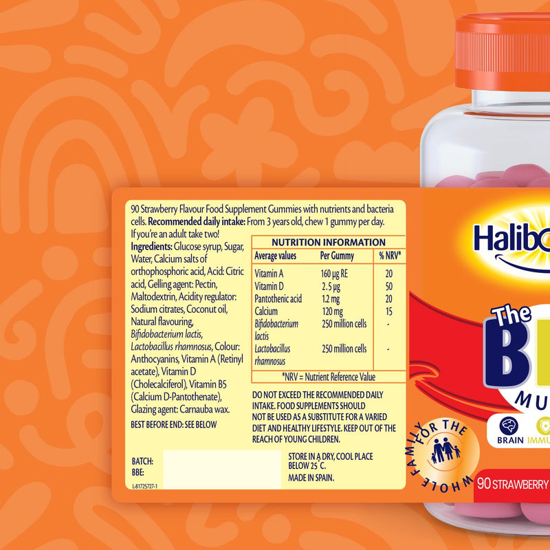 Haliborange Big Multivitamin | Vitamin A | Vitamin D | Calcium | Strawberry | 90