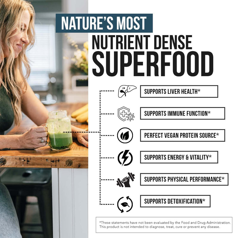 [Australia] - Organic Spirulina Powder - Made with Parry® Spirulina. The Best Spirulina in The World, Highest Nutrient Density - Non-Irradiated, 4 Organic Certifications, Vegan Farming Process (75 Servings - 8 oz.) 8 Ounce (Pack of 1) 