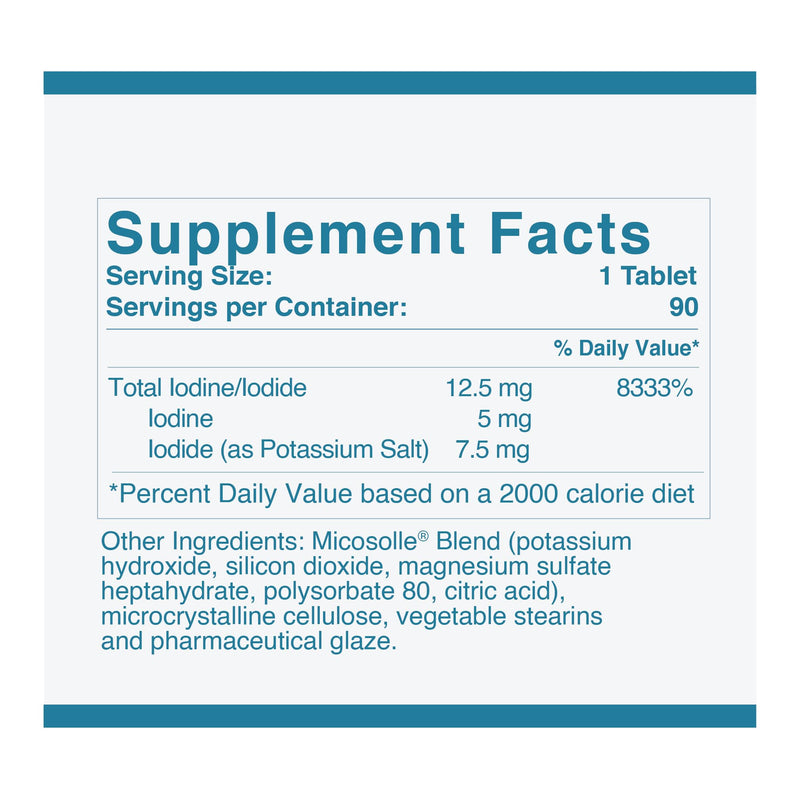[Australia] - Iodoral 12.5mg Supplement – Iodine for Thyroid Support, Potassium Iodide Tablets, Lugol Solution, Daily Vitamins & Minerals - 90 Count 90 Count (Pack of 1) 