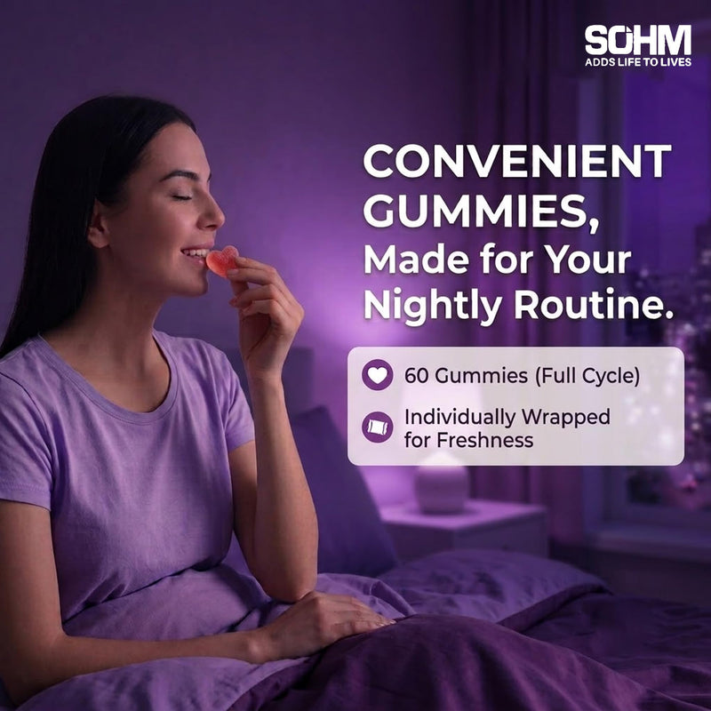 SOHM Melatonin Gummies 10 mg for Adults | Sleep Support Gummies | Vegetarian Melatonin Supplement | Helps Support Restful Sleep & Sleep Quality | Easy-to-Chew Gummies for Men & Women
