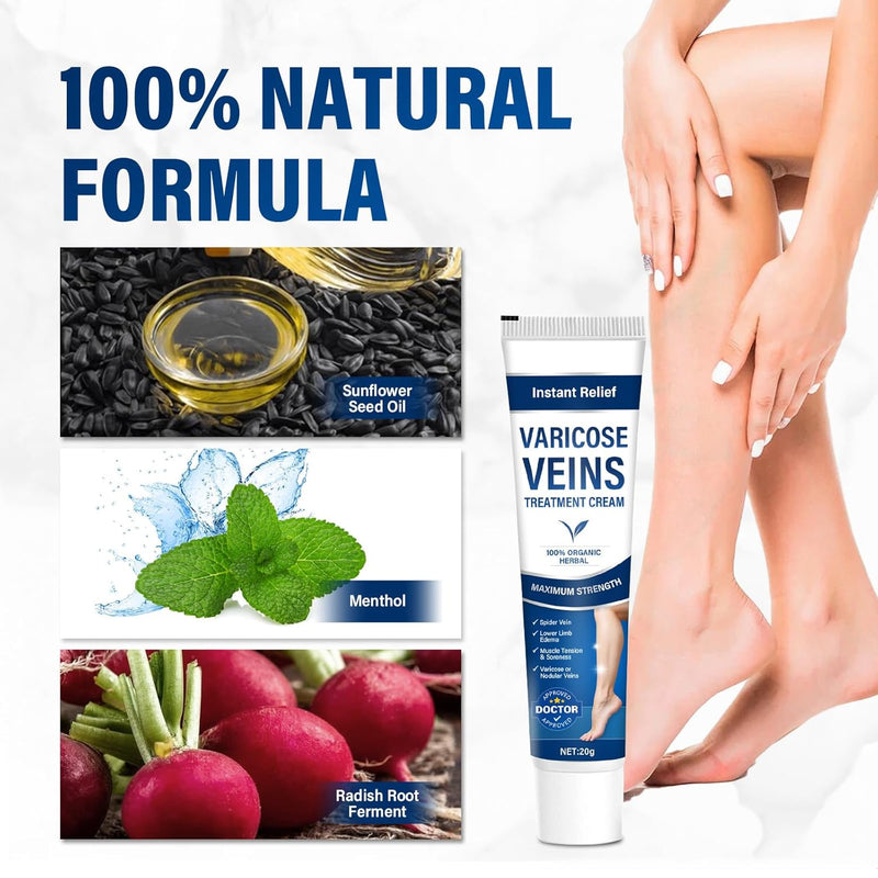 [Australia] - Grgowe Varicose Veins Cream, Varicose Veins Cream, Cream for Spider Veins, Active Veins, Anti-Varicose Veins Cream, Cream for Relieving and Preventing Varicose Veins, Improve Blood Circulation for Legs 
