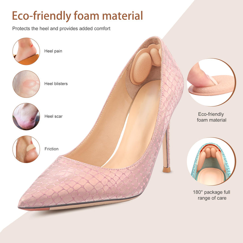 [Australia] - Heel Pads for Shoes That are Too Big, 4 Pairs Foamed Cotton Heel Cushions for Pain Relief & Tighter Fit, Filler Improved Shoe Fit and Comfort (Rosybrown+black) Rosybrown+black 