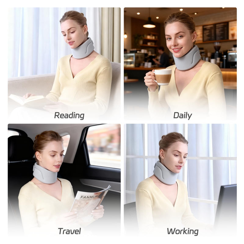 [Australia] - Neck Brace for Neck Pain and Support, Cervical Collar - Relieves Pain & Spine Pressure, Neck Support Brace Wraps Keep Vertebrae Stable and Aligned (Midium) Medium 