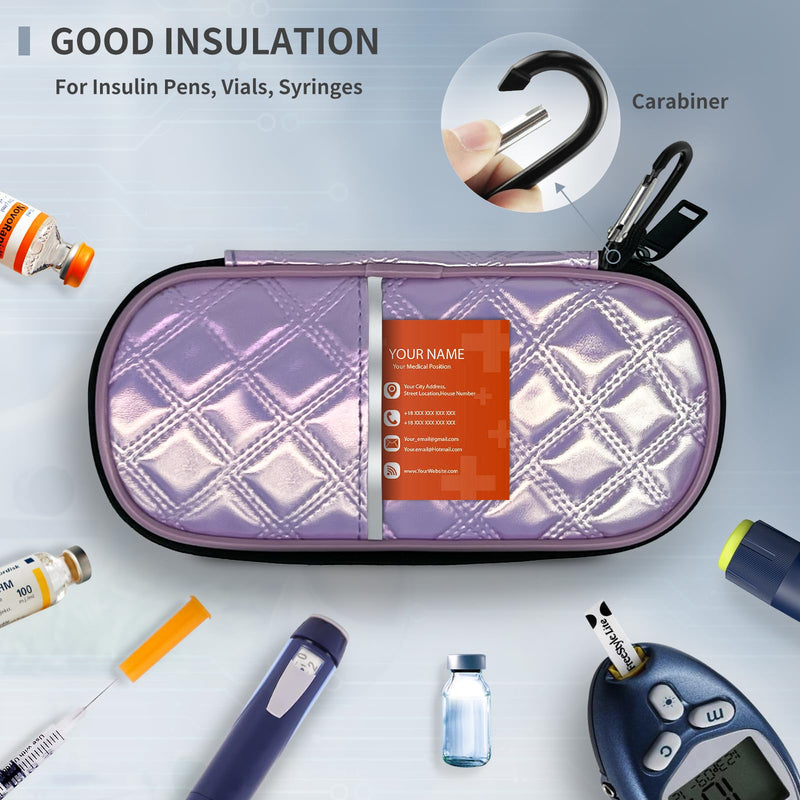[Australia] - Insulin Cooler Travel Case with 2 TSA Approved Ice Packs for Insulin Pens and Diabetic Medical Organizer for Diabetes and Other Diabetic Supplies(Gradient Purple) Gradient Purple 