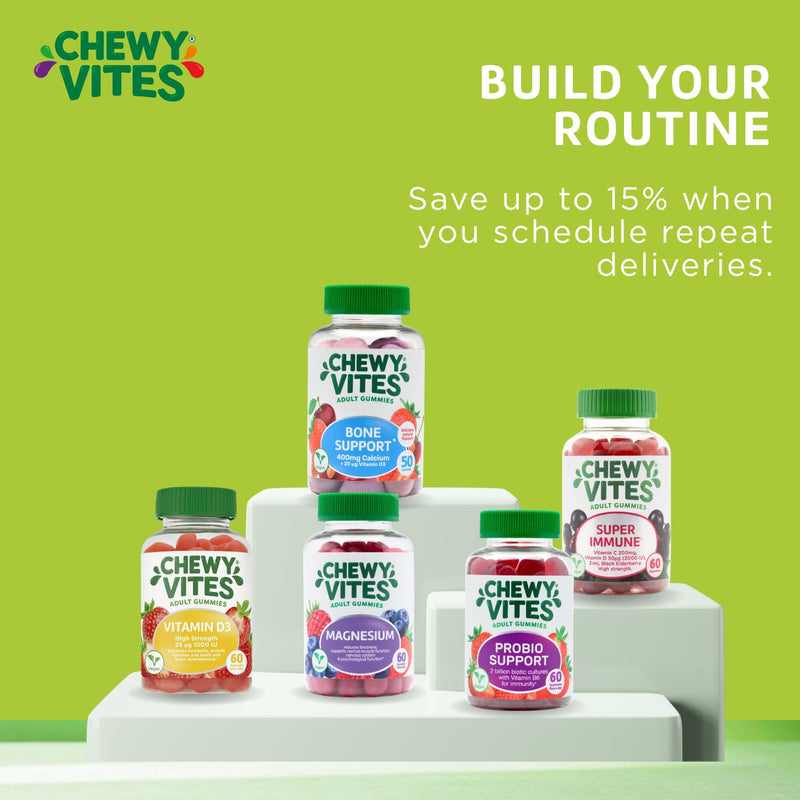 Multivitamin Gummies for Adults, 120 Gummies (4 Month Supply), 12 Vitamins and Minerals: Vitamin C, D, B12, Folic Acid, Vegan Multivitamins for Women & Men, for Energy & Immune Support - Chewy Vites