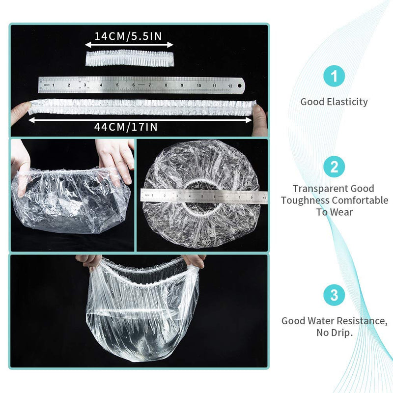 [Australia] - 30pcs Disposable Shower Caps-Multi-Purpose Thickening Elastic Bath Cap Plastic Waterproof Clear Shower Cap Bath Shower Caps Women Spa,Men Hair Caps,Home Use,Hotel and Hair Salon, Travel.(Size 46CM) Medium 30PCS 