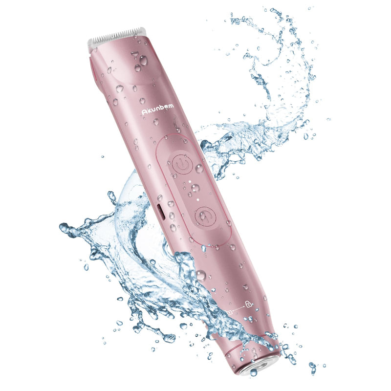 [Australia] - Women Electric Shaver Dual Head Bikini Trimmer for Women IPX7 Waterproof Wet & Dry Use Body Hair Trimmer and Facial Hair Remover for Bikini Underarm Leg Arm Body Face (Pink) Pink 