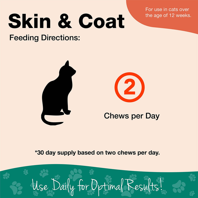 NaturVet – Skin & Coat Plus Omegas for Cats – 60 Soft Chews | Supports Healthy Skin & Glossy Coat | & VitaPet Senior Daily Vitamins for Cats, Formulated to Provide Essential Minerals, 90 g, 60 Count - PawsPlanet Australia