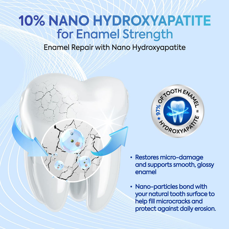 [Australia] - PearlSmile Whitening Toothpaste – 10% Nano Hydroxyapatite Toothpaste + 5% Niacinamide – Gently Whitens, Strengthens Enamel & Supports Sensitive Teeth – Fluoride-Free, Travel Size 4.2oz (120g) Natural Peppermint 4.2 Ounce (Pack of 1) 