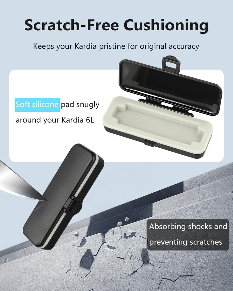 [Australia] - Kardia Mobile Case Only for KardiaMobile 6L EKG Heart Monitor, KardiaMobile 6L Case with Silicone Pad for Travel and Portable, Protect Kardia (CASE ONLY) Black 6L-Black 