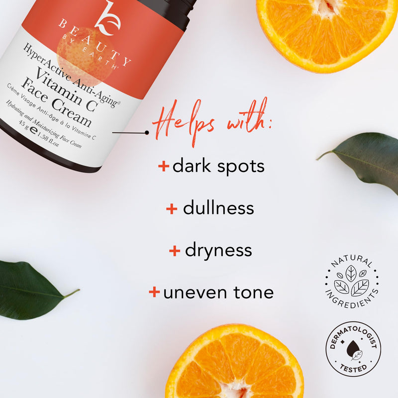 Beauty by Earth Vitamin C Face Cream and Serum - USA Made | Organic & Natural Ingredients