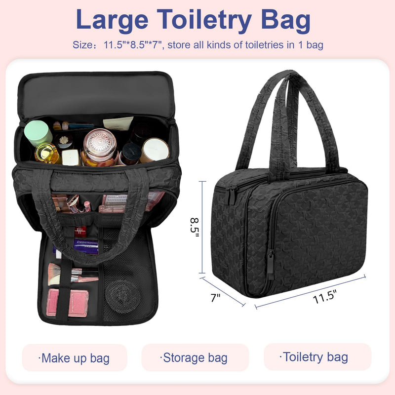 SMONT Tactical Toiletry Bag for Men Kahaki & Toiletry Bag for Traveling Women Black