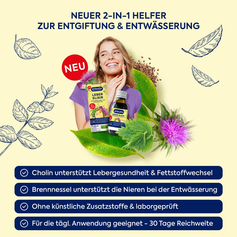 [Australia] - Zirkulin Liver Elixir (6x 120 ml) - support for liver health & cleansing - with choline, milk thistle, grape seed and nettle extract - antioxidant & dehydrating - for daily use 720ml (pack of 6) 