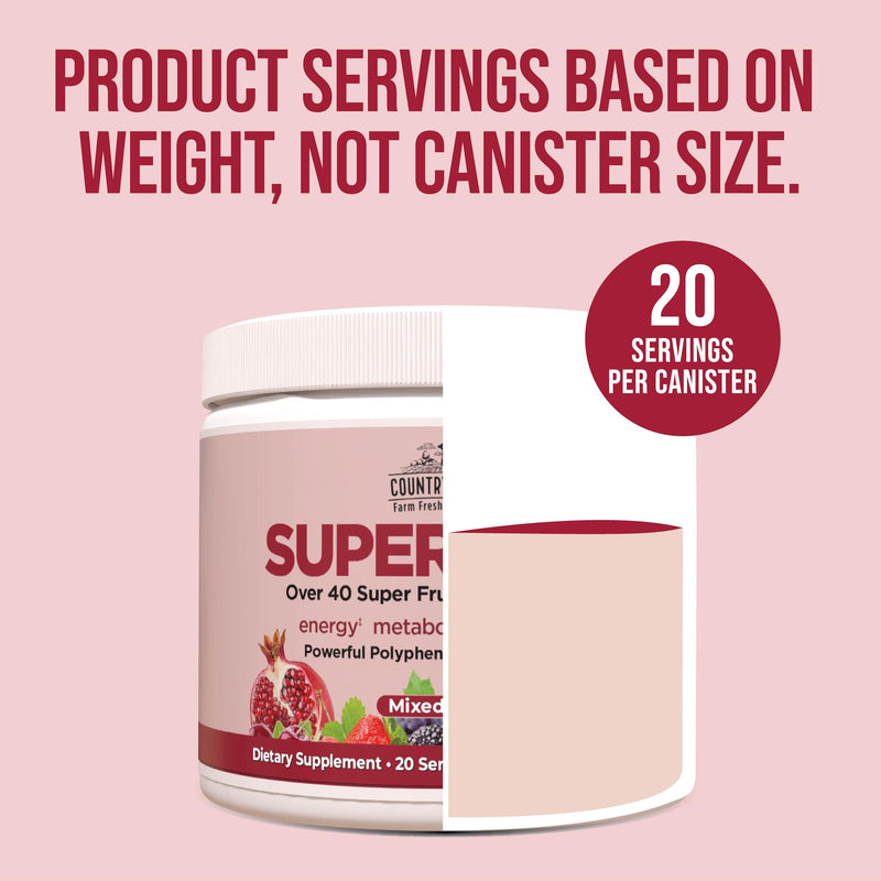 [Australia] - COUNTRY FARMS Super Reds, Energizing Polyphenol Superfood, Over 40 Super Fruits and Berries, Powerful Antioxidants and Polyphenols, Supports Energy, Supports Circulation, 40 Servings, Mixed Berry 