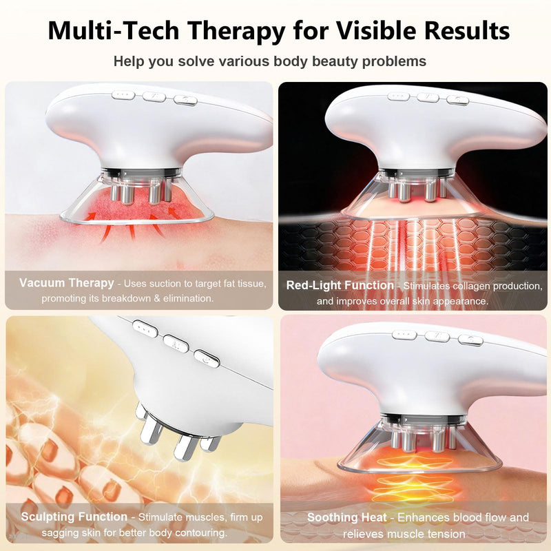 Body Sculpting Machine, 4 in 1 Cellulite Remover for Legs, Adjustable Cellulite Massage Tool, Home Use Cupping Therapy Tool for Belly, Waist, Arms, Legs and Face (Beige) Beige