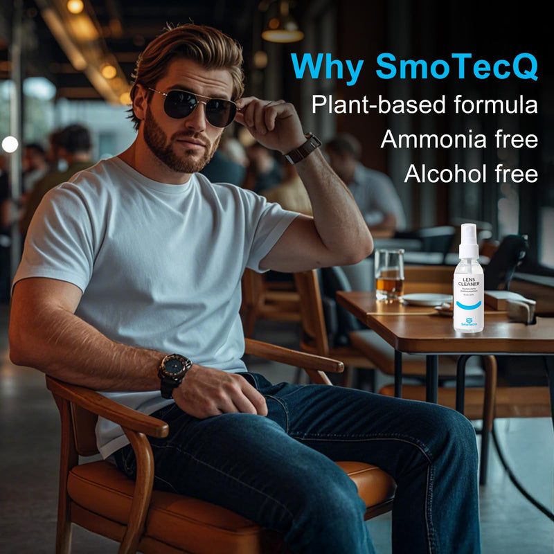 [Australia] - SmoTecQ Lens Cleaner Spray Kit ‚Äì Plant-Based, Alcohol-Free Cleaning Solution for Glasses, Camera Lenses & Screens | Includes 2 x 2oz Spray Bottles, 2 Streak-free Microfiber Cloths & 1 Travel Pouch 4 Fl Oz (Pack of 1) 