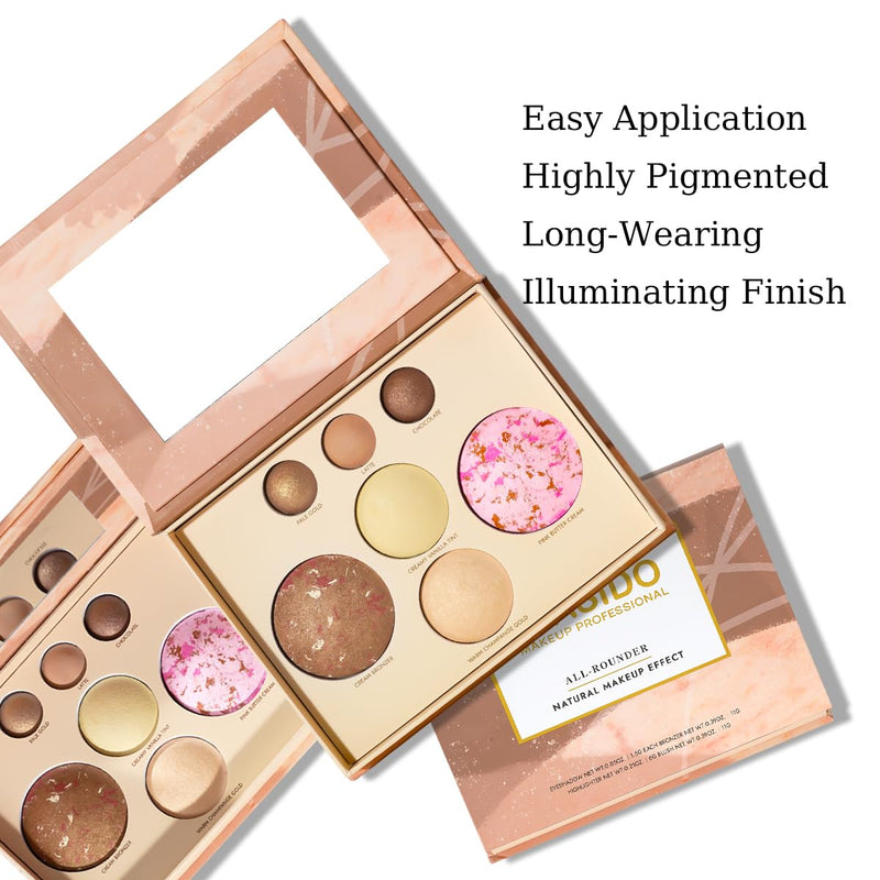 [Australia] - Velvety Smooth Baked Palette, Multi-purpose, Highly Pigmented Palette with Bronzing Powder, Eyeshadows and Blushes, Waterproof, Vegan & Cruelty-free. 
