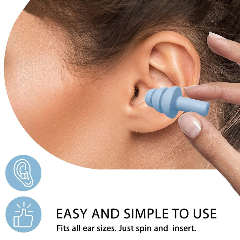 [Australia] - Earplugs for Sleeping,8 Pairs Noise Cancelling Silicone Earplugs for Sleeping Swimming Snoring Concerts 8 pairs 