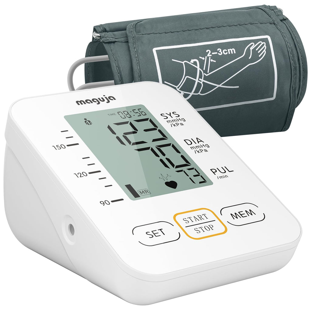 Arm Blood Pressure Monitor,maguja Blood Pressure Machine,BP Monitor Automatic Upper Arm Digital with Blood Pressure Cuff for Home Use Off-white