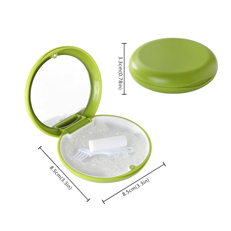 [Australia] - 2 PCS Retainer Cases, Mouth Guard Case with Mirror, Compatible with Invisalign,Retainer Removal Tool, Chewy, and Brush (1PCS Green White+1PCS Black Purple) 