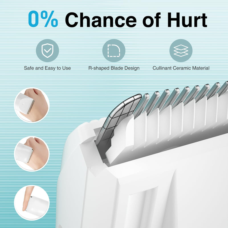 [Australia] - Baby Hair Clippers with Vacuum, Quiet Hair Trimmers for Kids, IPX7 Waterproof Rechargeable Cordless Haircut Kit for Baby Children Infant White Vacuum 
