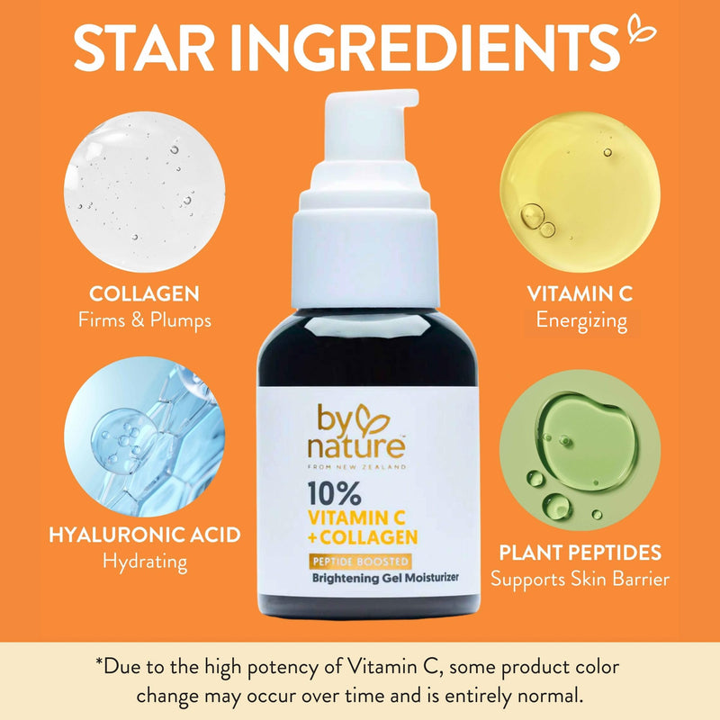 By Nature Gel Face Moisturizer, 10% Vitamin C + Collagen