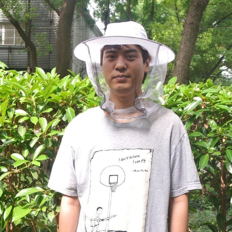[Australia] - NAVADEAL White Beekeeper Beekeeping Hat with Veil Mosquito Fly Head Net Face Protection 