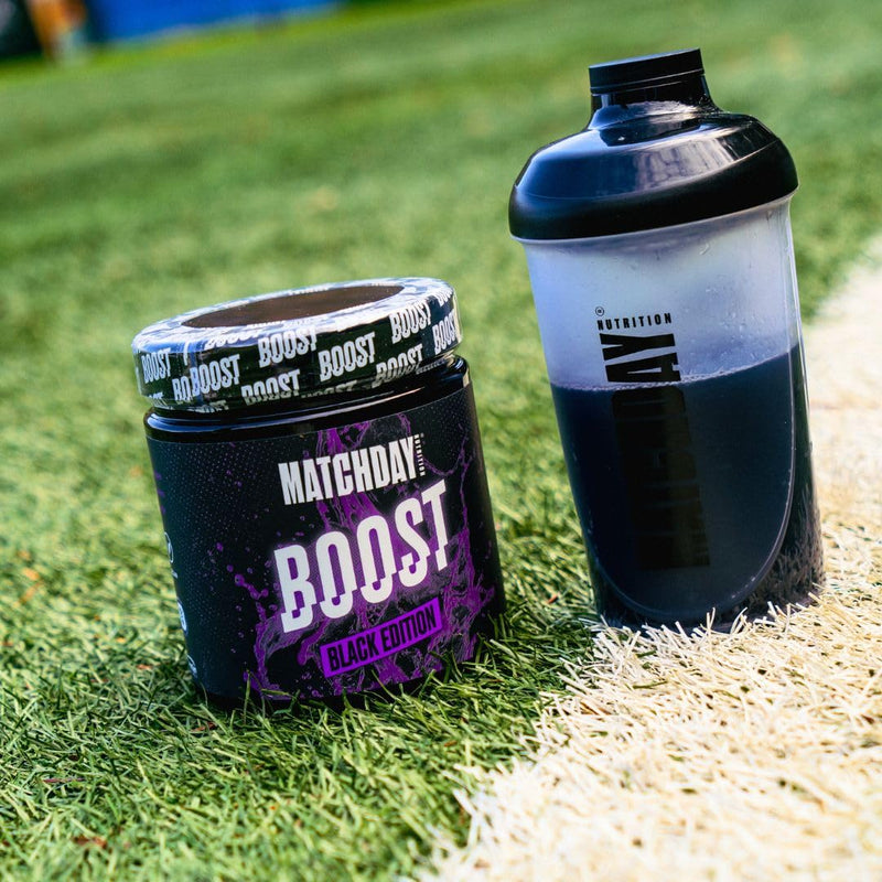 [Australia] - Matchday BOOST Energy I 400 g pre-workout booster: 200 mg caffeine, beta-alanine, creatine - top concentration and performance I isomaltulose for stable blood sugar levels (Black Edition) Black Edition 