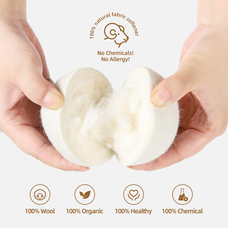 [Australia] - Wool Dryer Balls XL 6-Pack, Dryer Balls Laundry Reusable Reduce Clothing Wrinkles, Drying Clothes Faster 6pcs Xl 