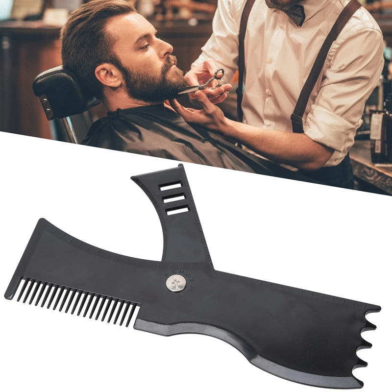 [Australia] - Adjustable Beard Shaping Tool with Comb and Styling Template, Compact Shaving Template, Beard Stencils Beard Grooming Beard Stencil, Men's Beard Shaping Stencil Twisted Beard Styling Tool 