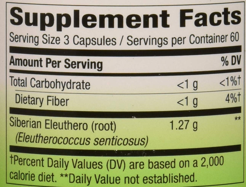 [Australia] - Nature's Way Premium Herbal Siberian Eleuthero, 1,275 mg per serving, 180 VCaps 180 Count (Pack of 1) 
