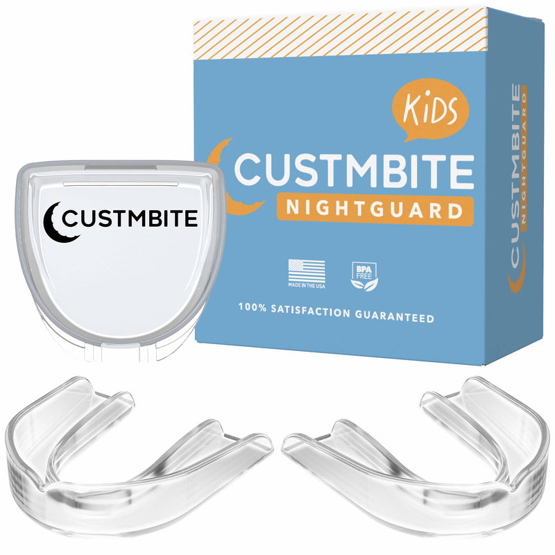 Nightguard for Kids Teeth Grinding - CustMbite Dental Mouth Guard for Bruxing and Clenching at Night During Sleep (2-Pack)